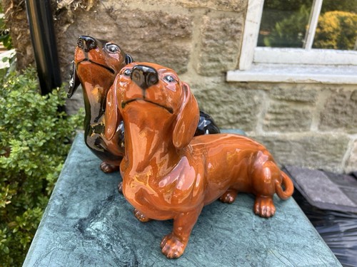 Pair beswick dachshund - a,