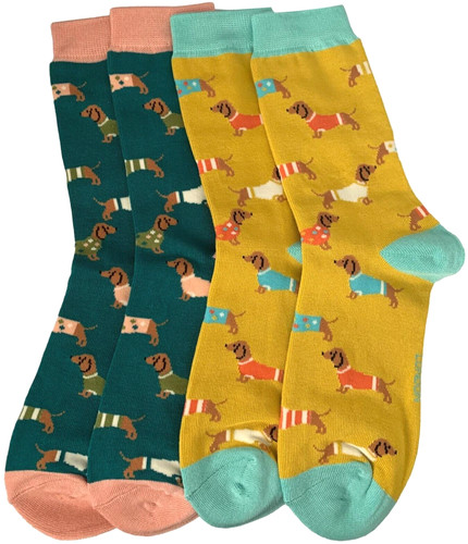 Sausage dog socks ladies - sausage,
