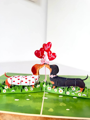 Dachshund couple woof you - couple,