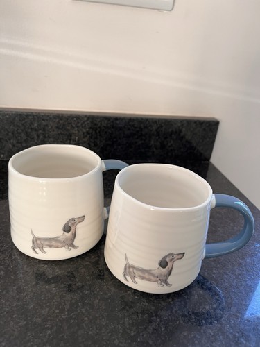 Pair dachshund mugs - a,
