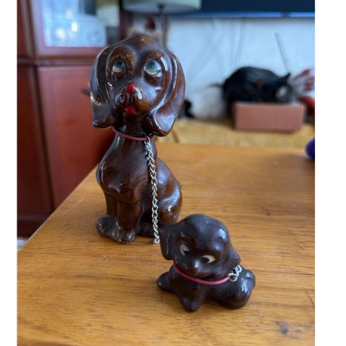 Ceramic dachshund dog and - ceramic,