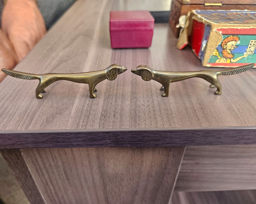 Metal dachshund dog figurine - dog,