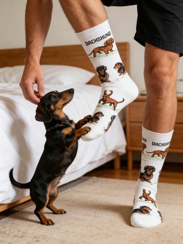 Dachshund cartoon dog mid calf - dachshund,