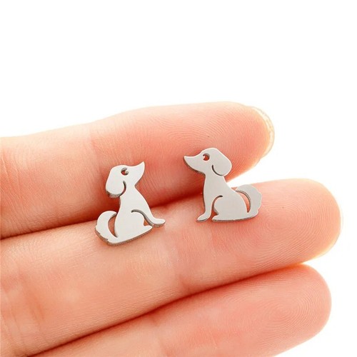 Pair stainless steel dachshund - stainless,