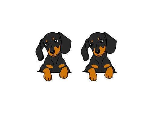 Cute sausage dog stud earrings - dog,