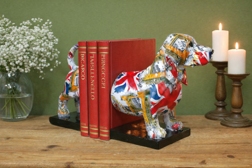 Pair british dog bookends - dog,