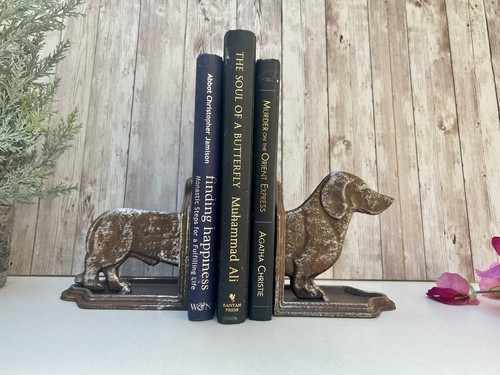 Pair sausage dog bookends - sausage,