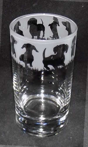 New dachshund hand - new, etched